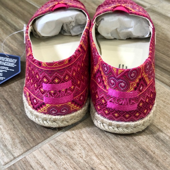 TOMS Pink Multi Floral Woven Espradille Alpargatas - Picture 3 of 12